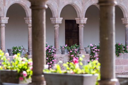 Cusco, Peru - May 14 : interior architecture and detail of the Templo de Santo Domingo in Cusco. May 14 2016, Cusco Peru.のeditorial素材