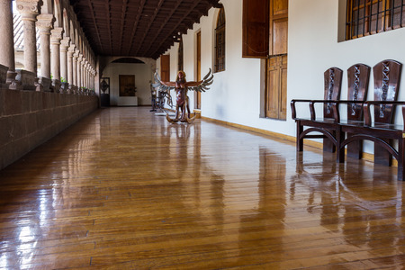 Cusco, Peru - May 14 : interior art and detail of the Templo de Santo Domingo in Cusco. May 14 2016, Cusco Peru.のeditorial素材