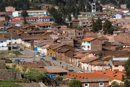 Chinchero Peru -May 18 : Lifestyle photograph of the rustic town on Chinchero. May 18 2016, Chinchero Peru.のeditorial素材