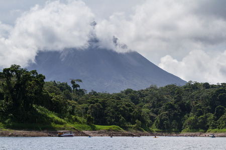 San Carlos, Costa Rica - May 27 : tourists touring Arenal lake in kayaks. May 27 2016, San Carlos, Costa Rica.のeditorial素材