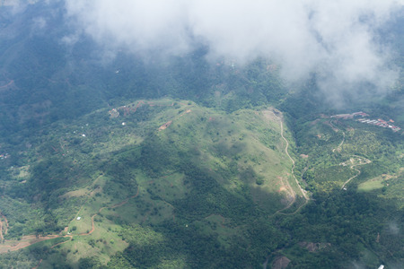 Alajuela, Costa Rica - May 24 : The landscape of Costa Rica thru the clouds form a local flight, Costa Rica. May 24 2016, Alajuela Costa Rica.のeditorial素材