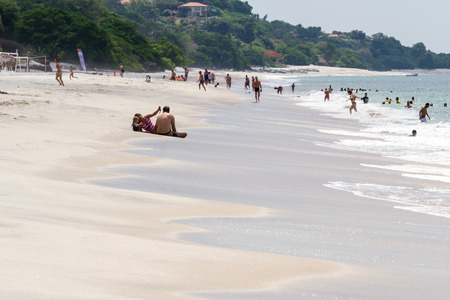 Santa Clara, Panama- June 12: young family enjoying a day at the beach in Panama. June 12 2016, Santa Clara, Panama.のeditorial素材