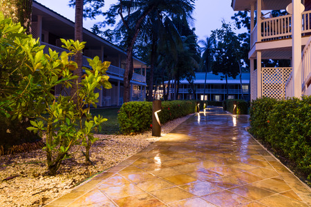 Tambor, Costa Rica - June 21: Barcelo Tambor Beach, beautiful resort at twilight in Costa Rica . June 21 2016, Tambor, Costa Rica.のeditorial素材
