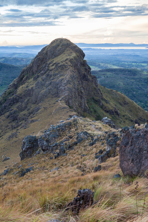Beautiful mountain and valley views from Cerro Pelado in Guanacaste Costa Rica, a well known hiking place with rocky terrain and with gorgeous viewsの写真素材
