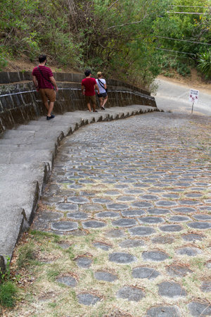 very steep steps to go see the statue of Jesus in San Jun del Sur, Nicaragua