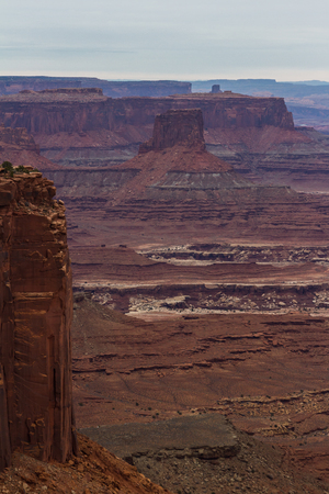 Amazing Canyon views early winter with a bit of snow o the groundの写真素材
