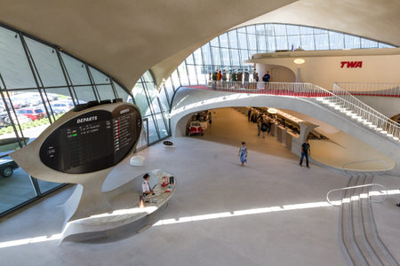 JFK Airport, Queens NY  - September 03 2019: Beautifully designed TWA Flight Center designed by Eero...