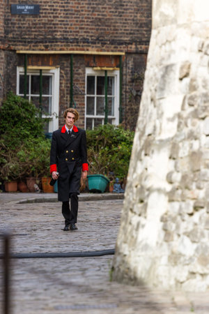 London  - September 05 2019: Worker inside of the Tower of London, London September 05,  2019