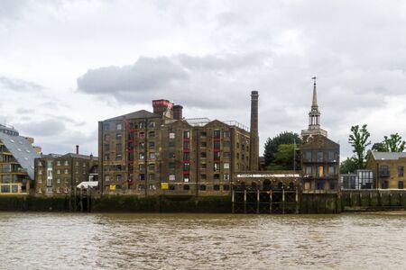 London  - September 05 2019: Classical London cityscape from a water taxi on the Thames, London September 05,  2019のeditorial素材
