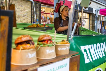London  - September 06 2019: Vegan food at the Greenwich Market, London September 06,  2019のeditorial素材