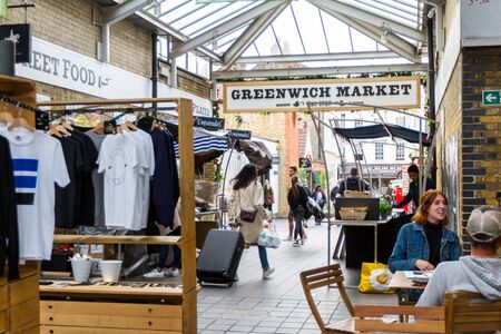 London  - September 06 2019: Entrance to the Greenwich Market, London September 06,  2019のeditorial素材