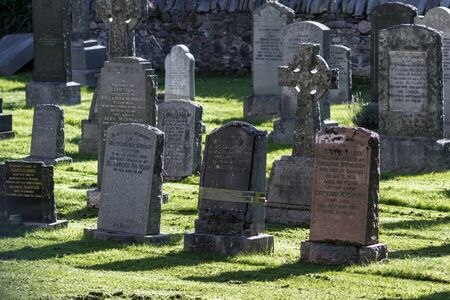 Perthshire Scotland  - September 12 2019: Burial ground at the Blair Atholl and Struan Parish Church, UK September 12,  2019のeditorial素材