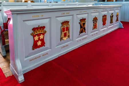 Edinburgh Scotland  - September 13 2019: Inside the Canongate kirk, The Kirk of Holyroodhouse and Edinburg Castle, Edinburgh UK September 13,  2019のeditorial素材