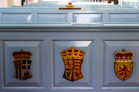 Edinburgh Scotland  - September 13 2019: Inside the Canongate kirk, The Kirk of Holyroodhouse and...