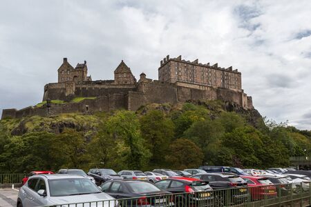 Edinburgh Scotland  - September 13 2019: Edinburgh Castle dominating the skyline of the city of Edinburgh, UK September 13,  2019のeditorial素材