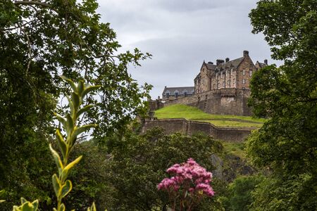 Edinburgh Scotland  - September 13 2019: Edinburgh Castle from the Princess Street Garden in the city of Edinburgh, UK September 13,  2019のeditorial素材