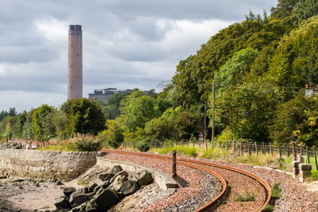 Fife, Scotland  - September 16 2019: Longannet power station, the last coal fired power station in...