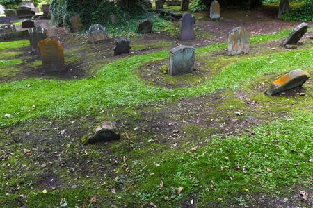 Culross, Scotland  - September 16 2019: Headstones in the Culross Abbey Cemetery in Dunfermline, Fife UK September 16,  2019のeditorial素材