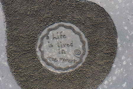 Bandon by the Sea, Oregon / USA - March 07 2020: Artwork created by the team of Circles in the Sand on the beach of Face Rock State Parkのeditorial素材