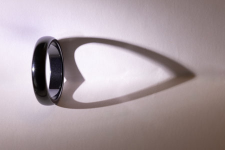 abstract shadow from a circular ring representing love and affectionの写真素材