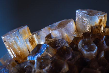 Close up image with the crystals of an Aragonite Star Cluster said to have ealing energy helpful in removing negativity and fear from the body.の写真素材