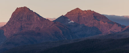 Beautiful jagged and steep mountains in Glacier National park Montana.