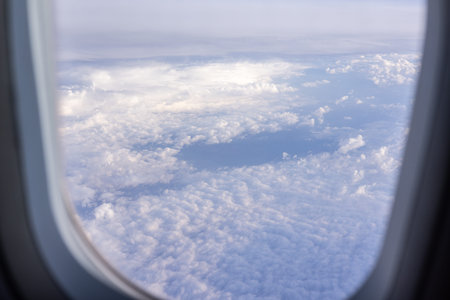 beautiful view of the clouds from a commercial airliner