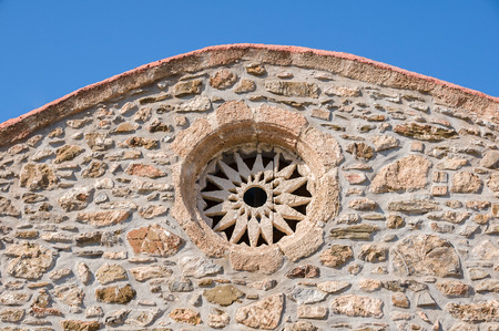 Details of Dormition of Theotokos Church in Asklipeiou, island of Rhodes in Greeceの写真素材