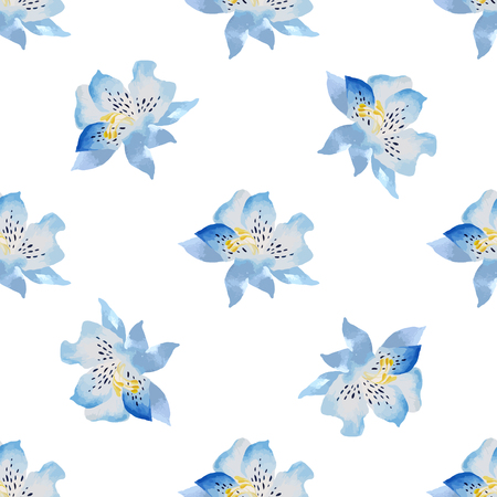 Watercolor floral seamless pattern. Hand drawn texture with leaf.のイラスト素材