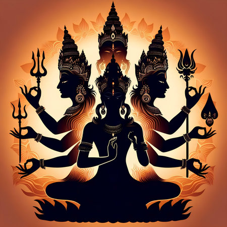 Goddess Rama and Lord Ganesha, vector illustrationの素材