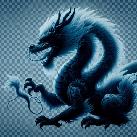 Dragon isolated on a transparent background. Vector illustration. Eps 10.の素材