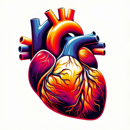 Human heart vector illustration. Design for t-shirt and other uses.の素材