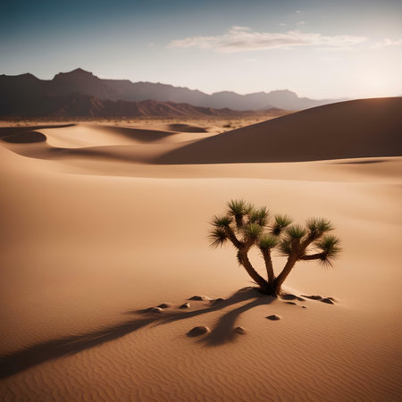 Joshua Tree in the sand dunes of the Namib Desert, Namibiaの素材