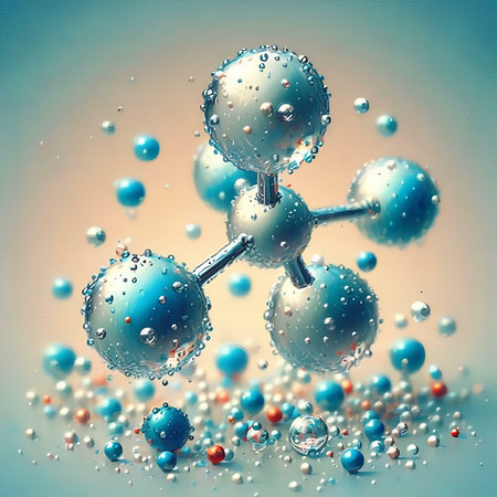 Molecular structure. 3d illustration. Abstract background with molecules.の素材