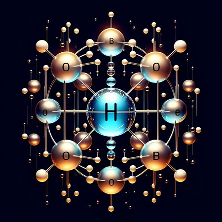 Abstract vector background with molecules and spheres. 3d technology illustration.の素材