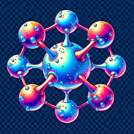 Abstract 3d molecules. Vector illustration isolated on a transparent background.の素材