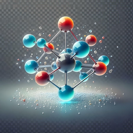 Molecule structure, 3d render, isolated on transparent backgroundの素材