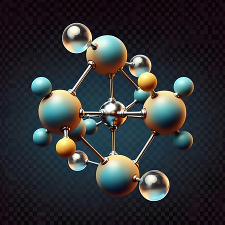 Molecule isolated on a black background. 3d illustration.の素材