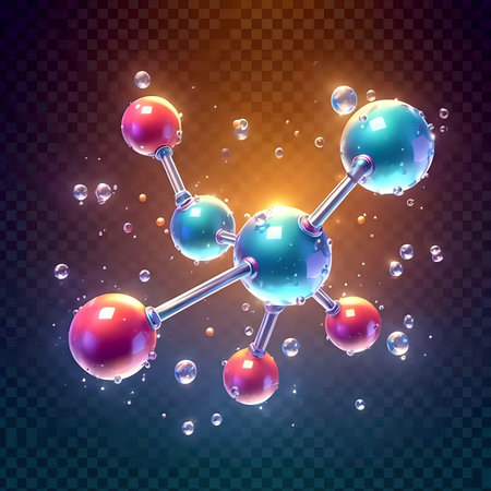 Molecule on a transparent background. 3d vector illustration.の素材