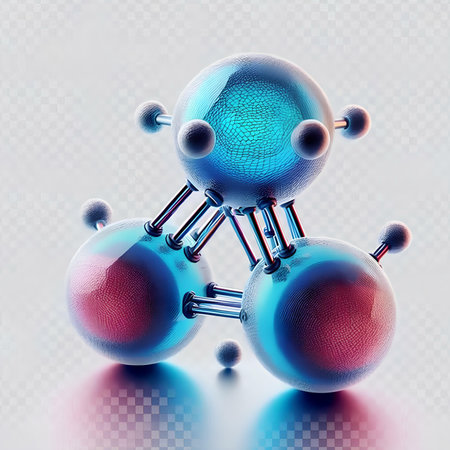 Molecule. 3d illustration of molecule. Molecule structure.の素材