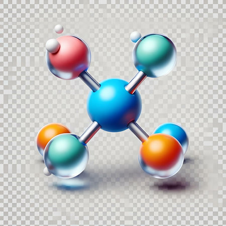 Molecule structure. Vector 3d illustration isolated on transparent background.の素材
