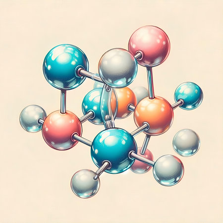 Molecule. 3D illustration. 3D CG. High resolution.の素材