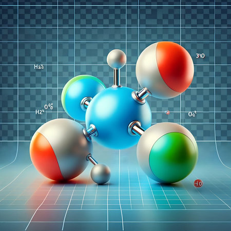 Molecule structure on blue background. Vector illustration. Eps 10の素材