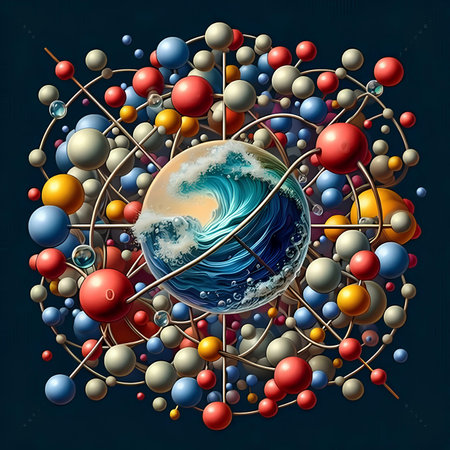 Atomic structure of the planet. 3d illustration. Elements of this image furnished by NASAの素材