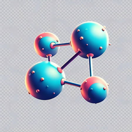 Molecular structure of molecules. Vector illustration on transparent background.の素材