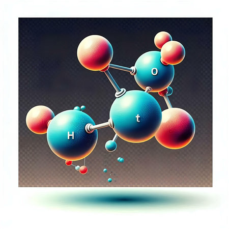 Molecule on a dark background. Vector illustration for your designの素材