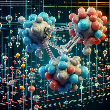 Molecular structure of the human body. 3d illustration.の素材