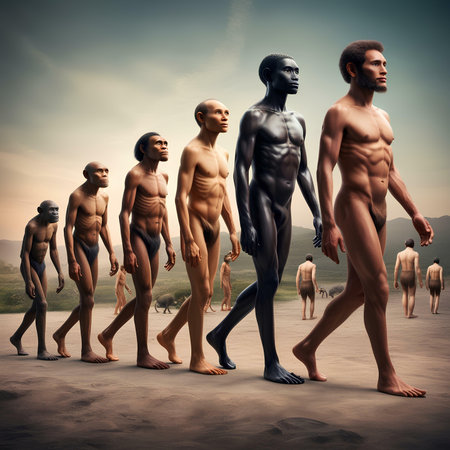 3D rendering of a group of men standing in a row.の素材