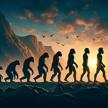 Group of monkeys in the desert. 3D render. Illustration.の素材