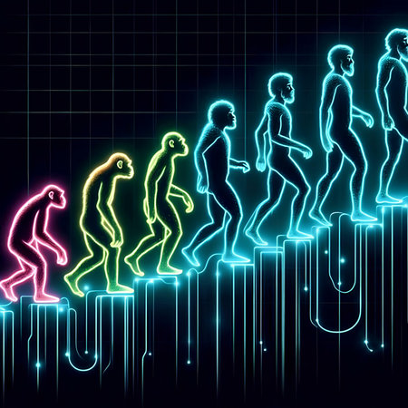 Neon people in the form of human body. Vector illustration.の素材